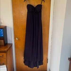 Elegant Blue Evening Gown Bridesmaid Wedding